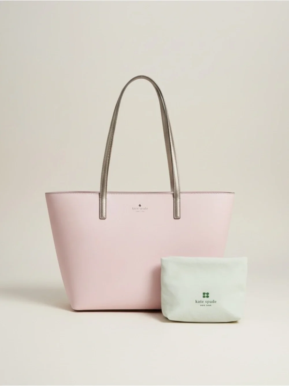 Kate Spade Blush Pink Saffiano Leather Tote Gold Strap NWOT Original Dust Bag